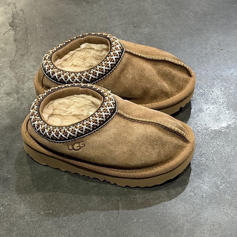 UGG Toddlers Tasman Chestnut Casual Suede Slippers Indoor Shoes Size 8